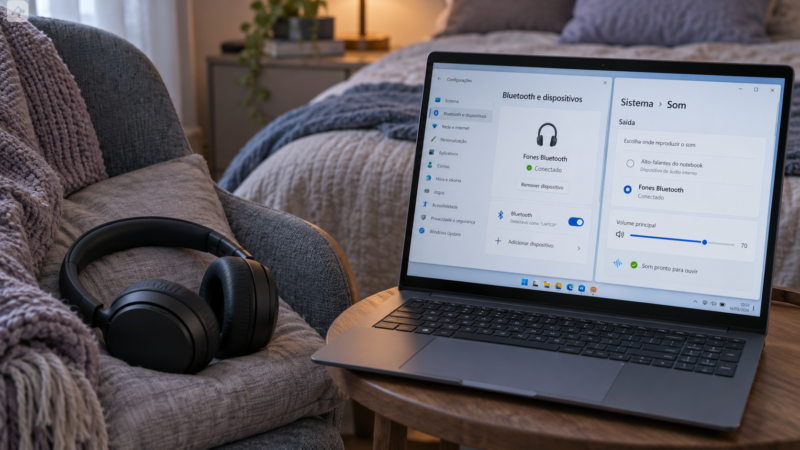 Como conectar fone Bluetooth no Windows e configurar o áudio