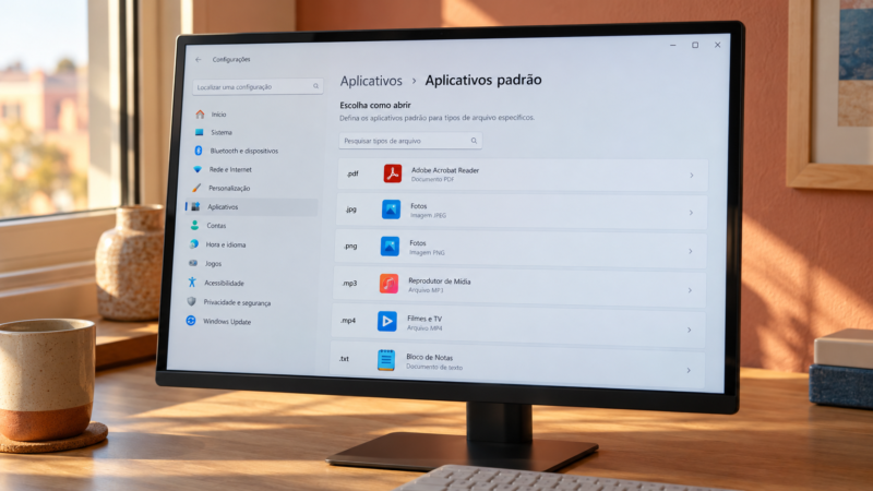Como alterar aplicativos padrão no Windows para abrir cada arquivo